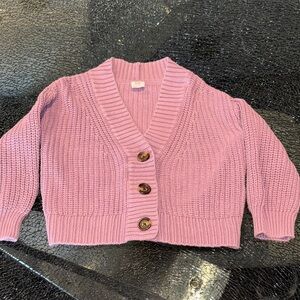 GAP purple Cropped Button Cardigan